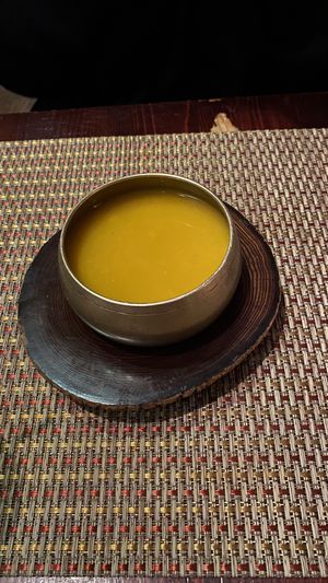 Pumpkin soup at HanGawi in New York City