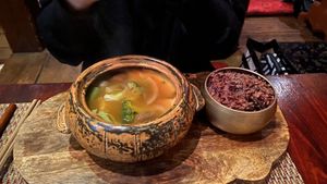 Tofu clay hot pot  at HanGawi in New York City