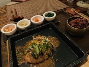 Entree// mushroom w rice at HanGawi in New York City