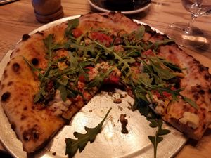 Vegan pizza at Caravan in North London