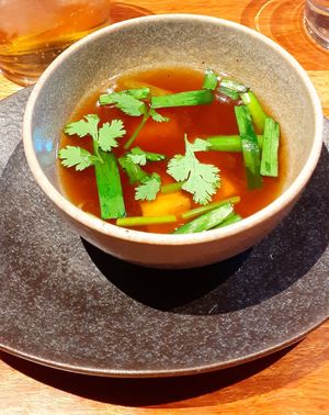 Tofu soup at Ginger Grass in Tokyo