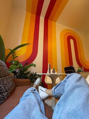 Our incredible mural ! at Zaza Coffee Shop in Toulouse