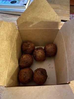 Hushpuppies! Spicy kick was nice  at JackBeQue in Englewood