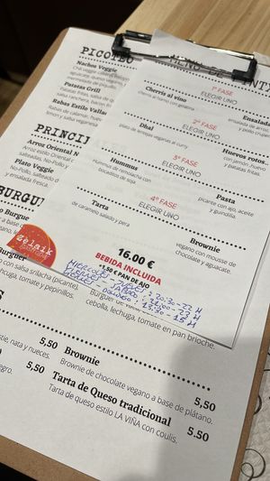 La carta  at Zelaik Gastrobar in Pamplona