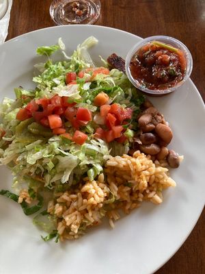 Vegan tostada with seitan  at MartAnnes in Flagstaff