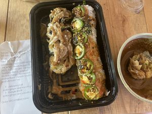 Google it and jalaspicy roll. My second day in a row for takeout here!  at Kamakura Japanese Cuisine in Seattle