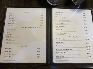 Inside vegan menu at Kamakura Japanese Cuisine in Seattle
