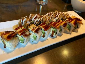 Vegan Dragon Roll & Google It Roll at Kamakura Japanese Cuisine in Seattle