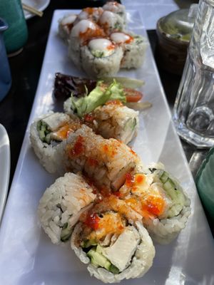 Spicy tofu roll and California roll  at Kamakura Japanese Cuisine in Seattle
