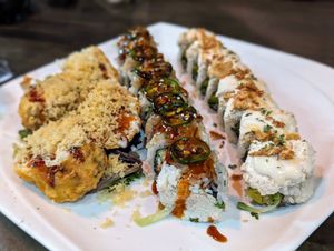 Specialty rolls at Kamakura Japanese Cuisine in Seattle