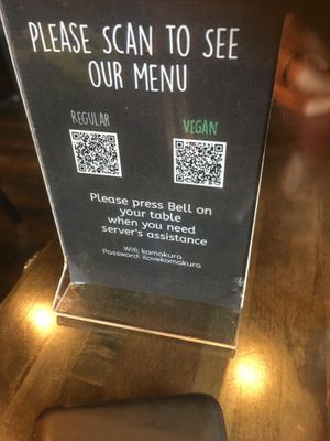 Menu at Kamakura Japanese Cuisine in Seattle