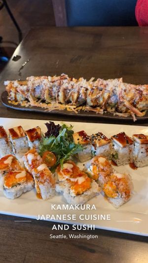 Just the one in front is vegan😄. They have a vegan menu & regular menu . Great for hanging with non vegans   at Kamakura Japanese Cuisine in Seattle