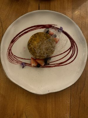 Birthday surprise - cookie passionfruit dessertt  at Don Sanchez in San Jose Del Cabo