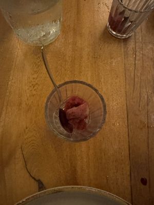 Berry lavender sorbet to cleanse the pallet - amazingg  at Don Sanchez in San Jose Del Cabo