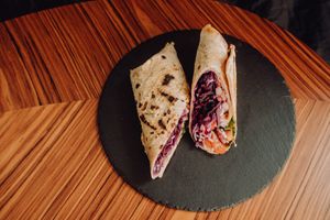 Meaty Mushroom Wrap at Breens Deli in Mallorca