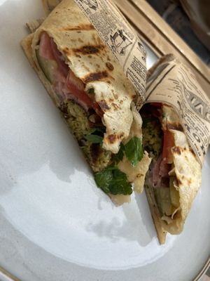 Falafel wrap  at Breens Deli in Mallorca