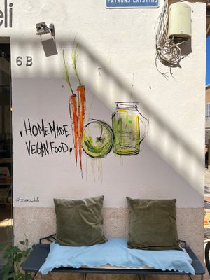Home Made Vegan Food🍏🥕
 at Breens Deli in Mallorca
