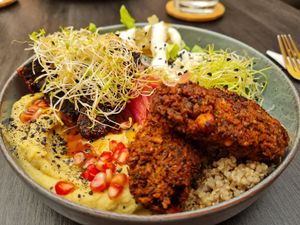 Protein salad at Breens Deli in Mallorca