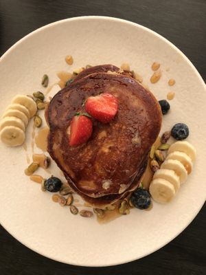 This vegan pancakes are insane!!  at Breens Deli in Mallorca