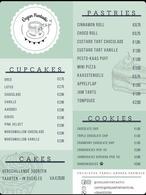 Menu  at Vegan Funtastic in Den Helder