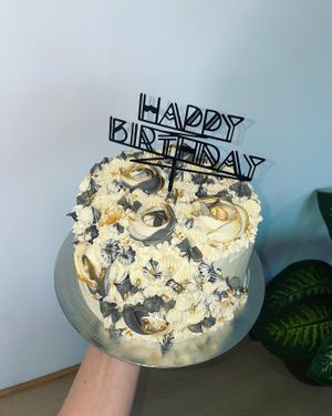 Customized birthday cake!❤️ She put a lot of effort into this and the cake was so delicious..  at Vegan Funtastic in Den Helder