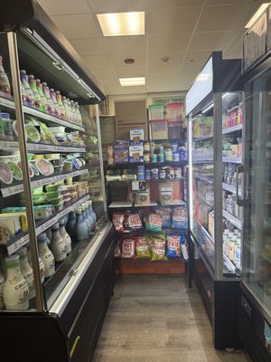 The whole back corner is for vegan foods  at Fieldstone Farm Market in Marion