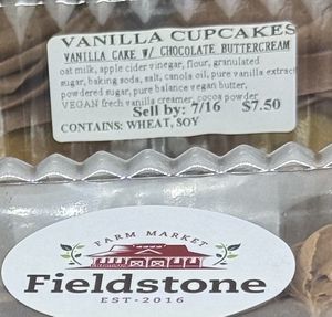 Ingredients for the vanilla cupcakes  at Fieldstone Farm Market in Marion