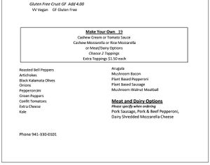 menu2 at Lucile Pizza & Wine Bar in Sarasota