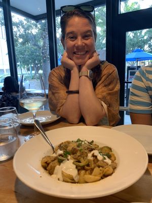 Me with the pasta!   at Lucile Pizza & Wine Bar in Sarasota