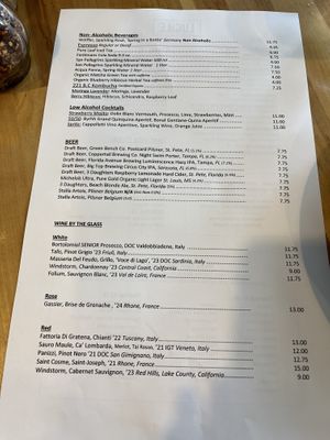 Drinks menu  at Lucile Pizza & Wine Bar in Sarasota