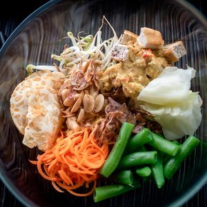 Non fried delicious nasi campur  at Healthy Ubud in Canggu