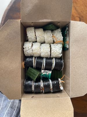 Vegan sushi rolls (16 pcs).  at Healthy Ubud in Canggu