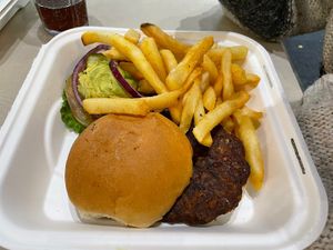 Hamburger 🍔   at Base Camp Eatery in Yosemite Valley