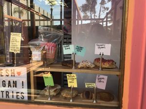 Don’t be fooled by the dry looking samples; there’s magic inside that bakery.  at SPLIT Bakehouse in La Mesa