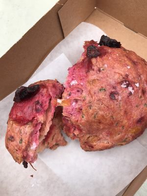 The beet sage mozzarella butter biscuit  at SPLIT Bakehouse in La Mesa