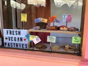 Display at the pickup window (during COVID). at SPLIT Bakehouse in La Mesa