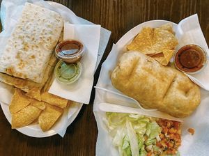 Quesadilla and chimichanga   at Taco Boys  in San Francisco