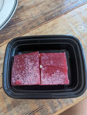 Raspberry cake (only one order, it comes with 2 pieces) at Taco Boys  in San Francisco