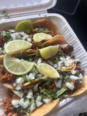 Taco Tuesday vegan al pastor tacos   at Taco Boys  in San Francisco