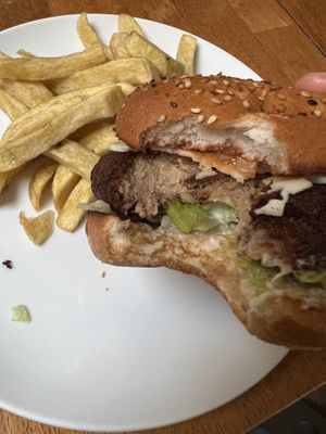 Nutty vBurger (deep fried peanut-based burger)  at VeGrill - Pop up in Dublin