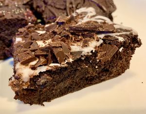 Mint choc chip brownie  at  Honest Supper Club in Leeds