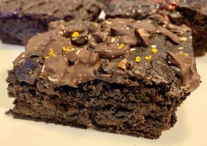 Chocolate orange brownie  at  Honest Supper Club in Leeds