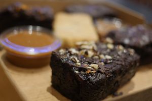 Brownie box at  Honest Supper Club in Leeds