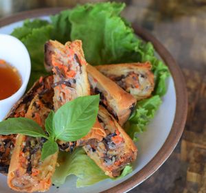 Vegan Spring Rolls  at Khoe in Vancouver