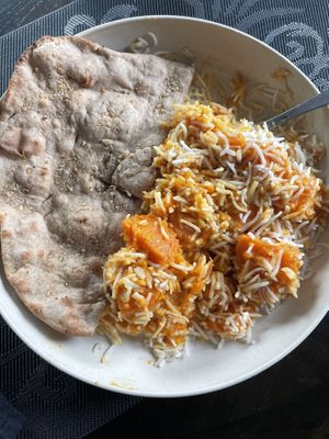 Sweet Potato Masala with Garlic Chapati bread   at Sherpa Garden in Colorado Springs