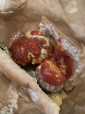 Ended up putting the red sauce from the breadsticks on it and it made it even better  at Brothers Meatballs in Hollywood