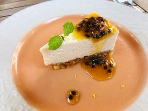 Vegan Cheesecake at Rengetsutei in Tokyo