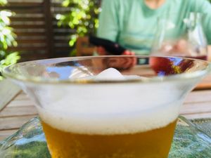 Iced Pu'er tea at Rengetsutei in Tokyo