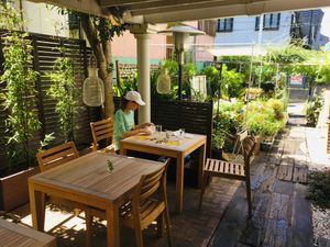 Outside vibes at Rengetsutei in Tokyo