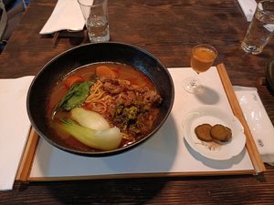 Noodles soup with Beef. at Rengetsutei in Tokyo